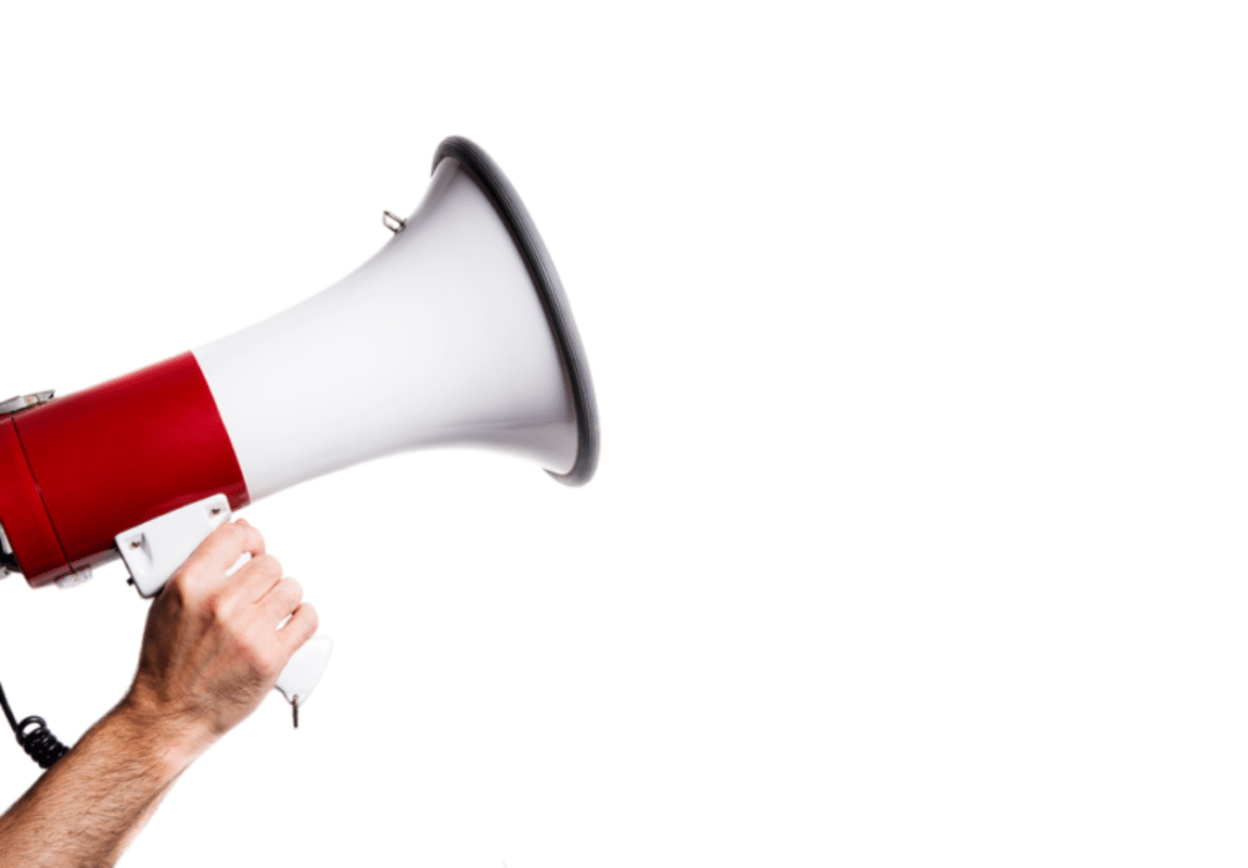 banner corona megafoon